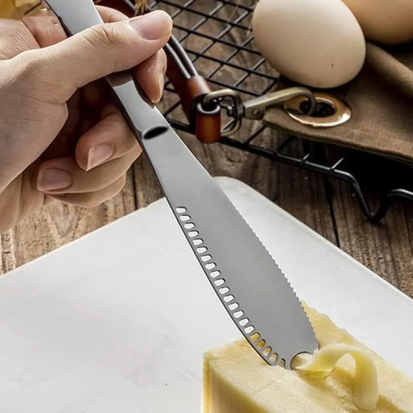Torving Handheld Manual Cheese Slicer with 4 Spare Wires - Adjustable Stainless Steel Wire Cheese Cutter