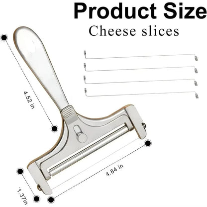 Torving Handheld Manual Cheese Slicer with 4 Spare Wires - Adjustable Stainless Steel Wire Cheese Cutter