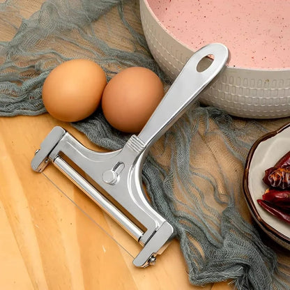 Torving Handheld Manual Cheese Slicer with 4 Spare Wires - Adjustable Stainless Steel Wire Cheese Cutter