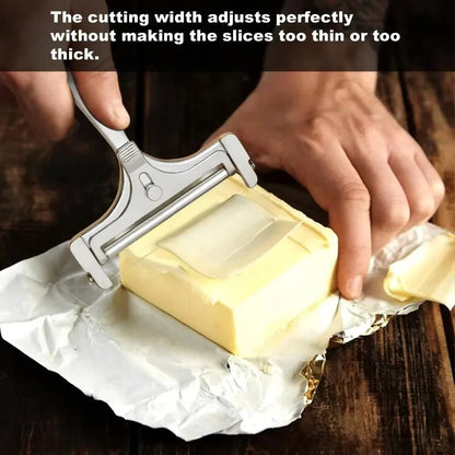 Torving Handheld Manual Cheese Slicer with 4 Spare Wires - Adjustable Stainless Steel Wire Cheese Cutter